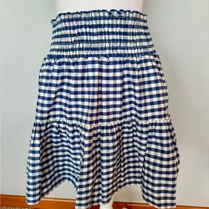 Universal Threads 100% cotton blue gingham tiered skirt | M | Like new |pockets